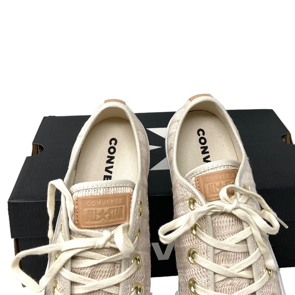 đź’–MEGA SALEđź’–Converse CTAS Lift Platform Low Beige Women's 9 Mesh Canvas 560655C - Picture 6 of 8